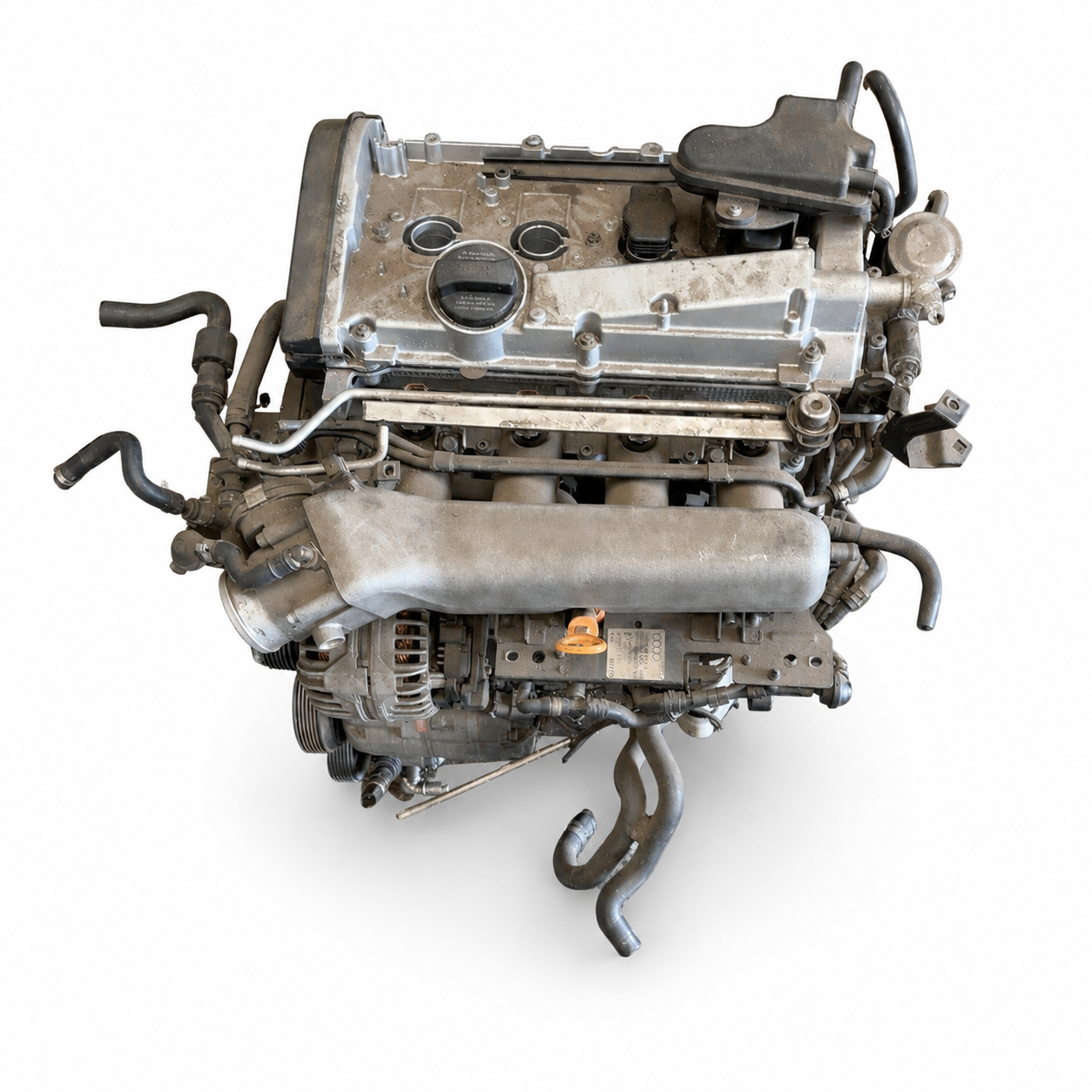 Original Audi A3 1.8T 20-valve AGU fully reconditioned engine on a white background